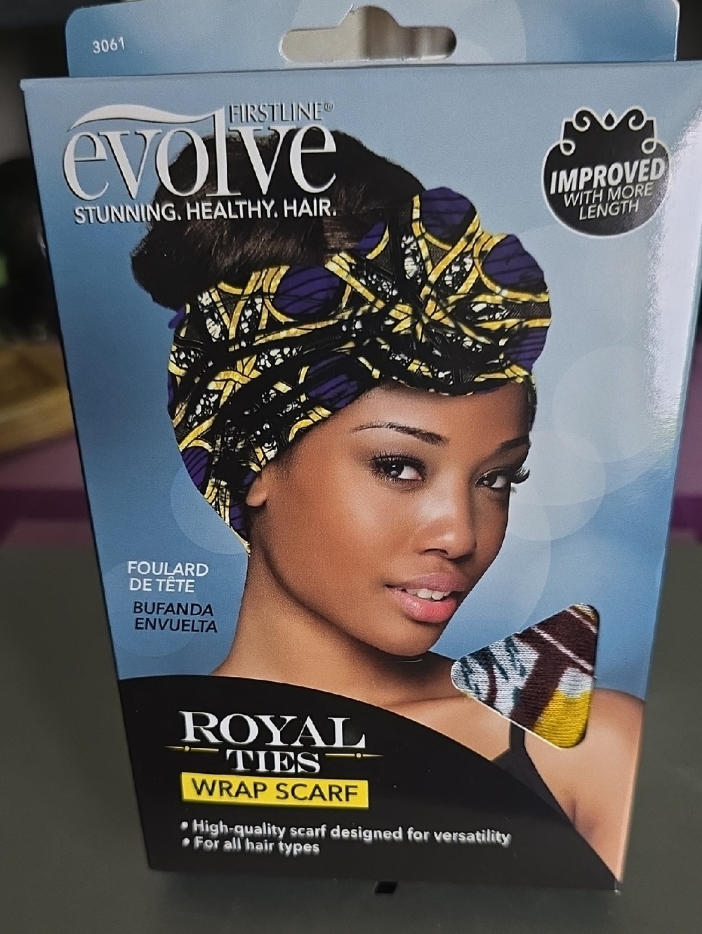 EVOLVE Royal Ties Wrap Scarf - Black, Yellow & Purple